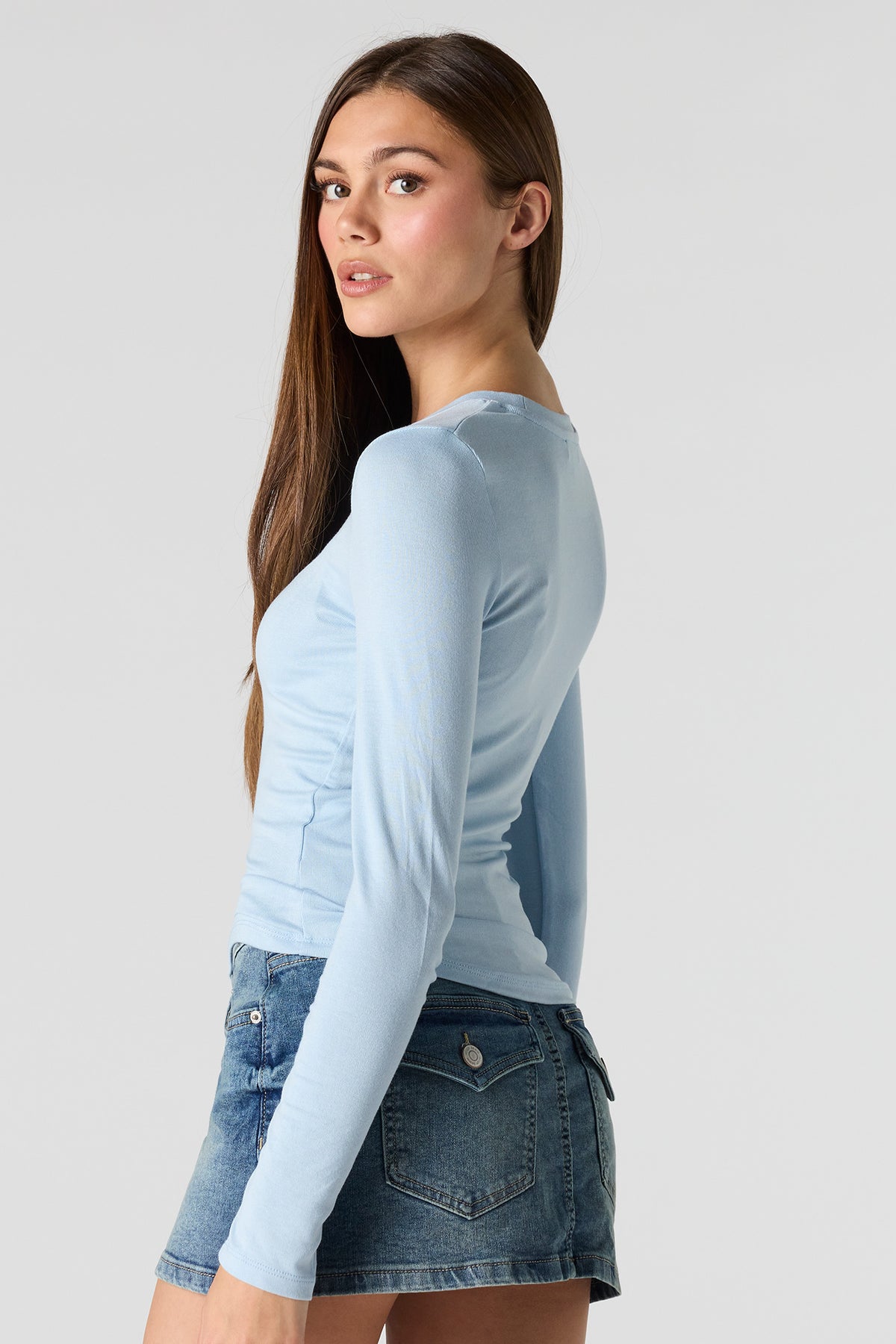 Alt View 2. Long Sleeve Top - Blue