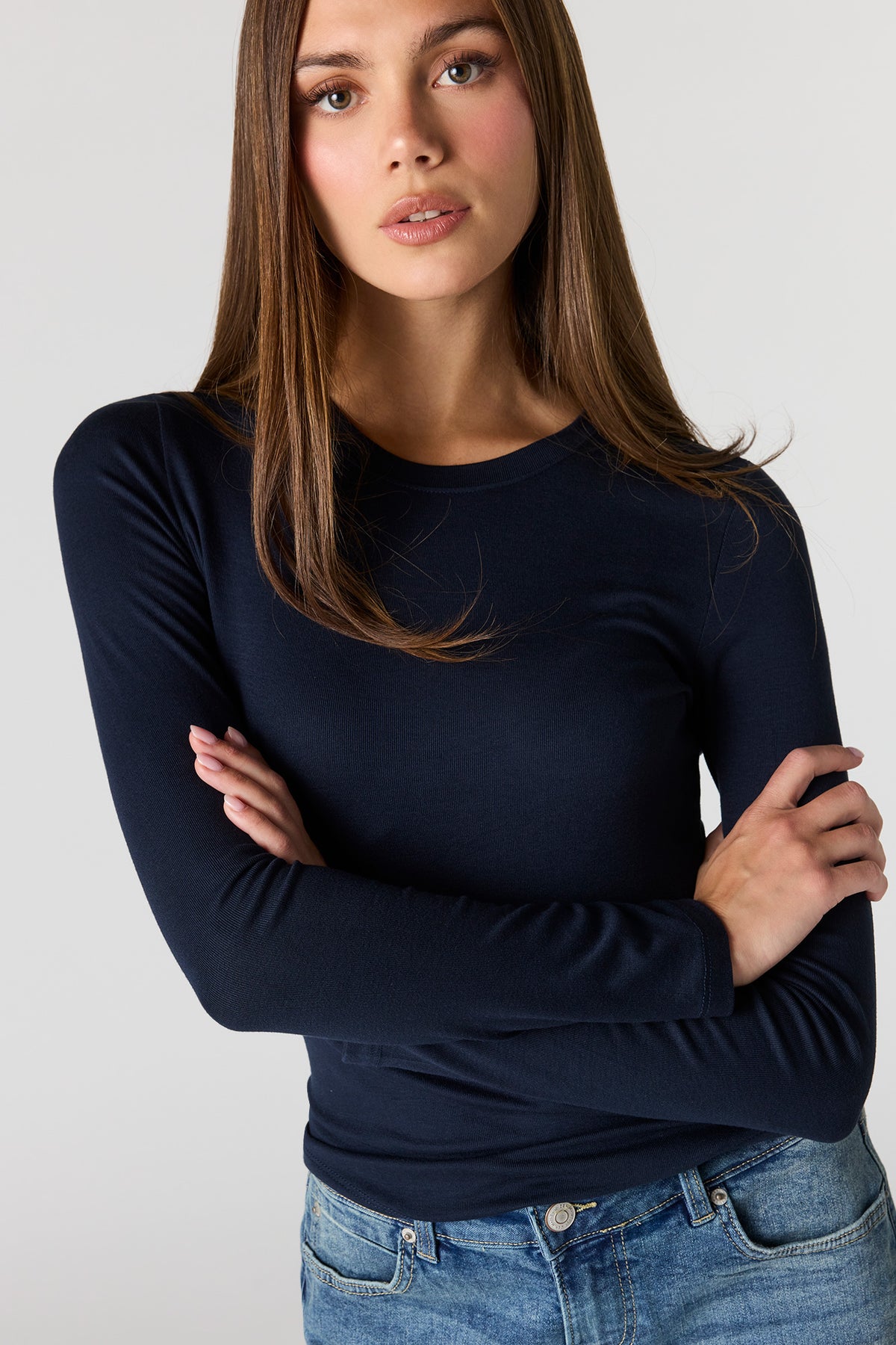 Alt View 4. Long Sleeve Top - Navy