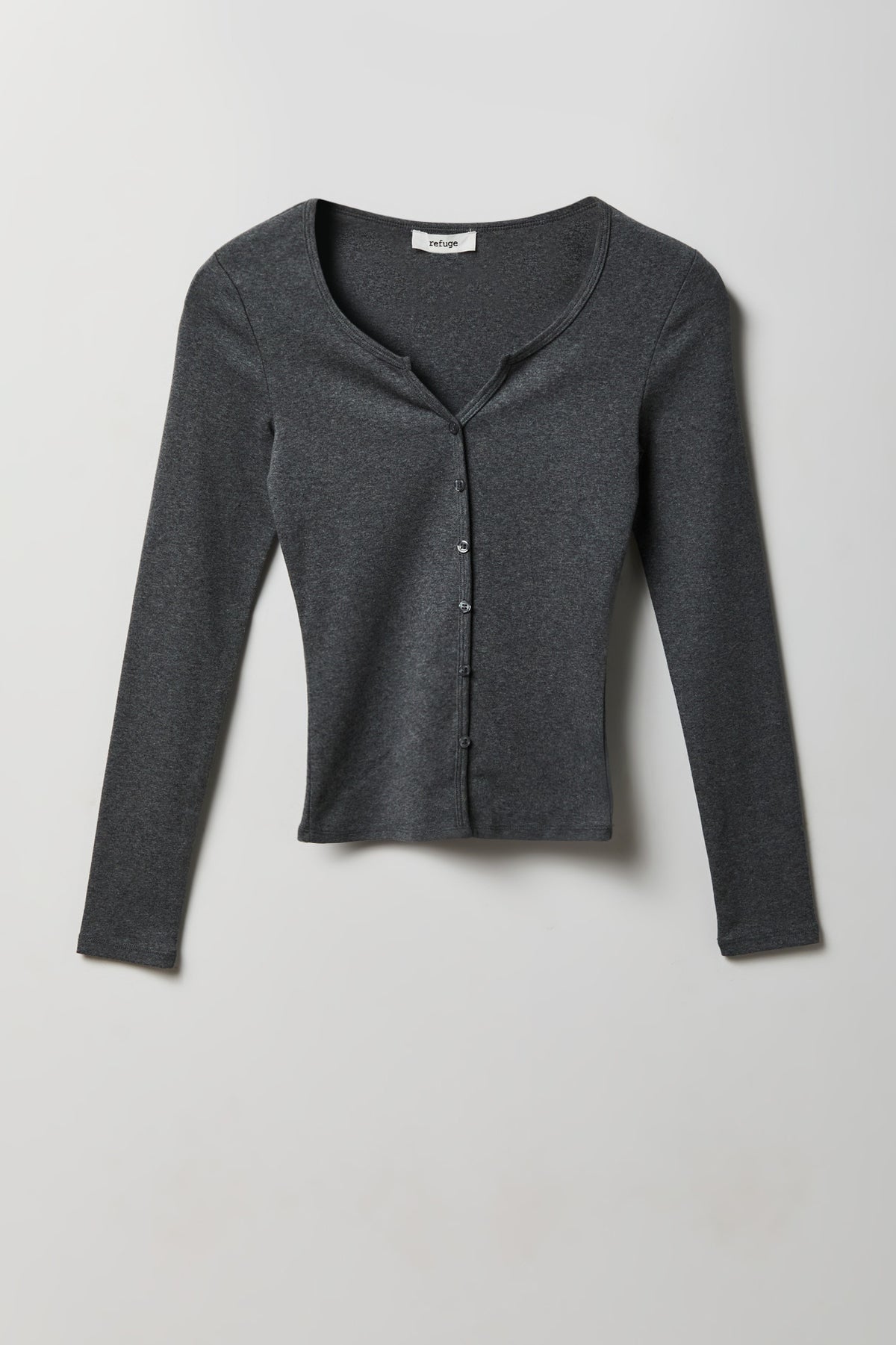 Alt View 4. Button-Up Cardigan - Charcoal