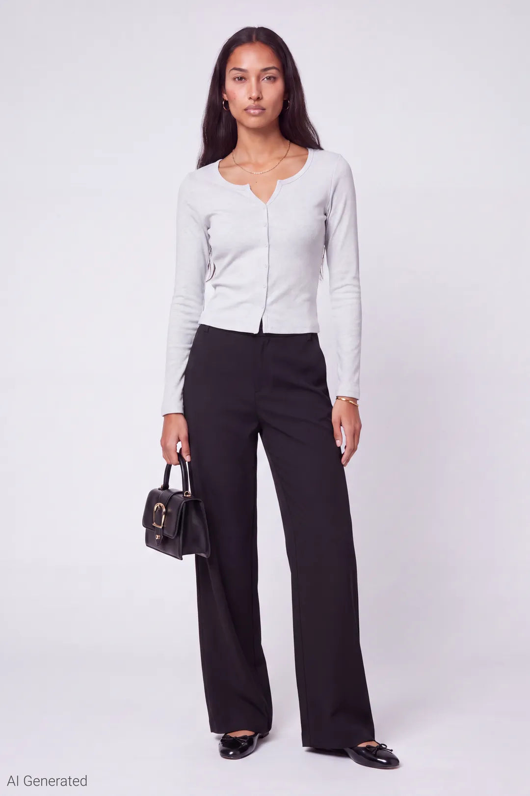 Alt View 2. Button-Up Cardigan - Heather Grey