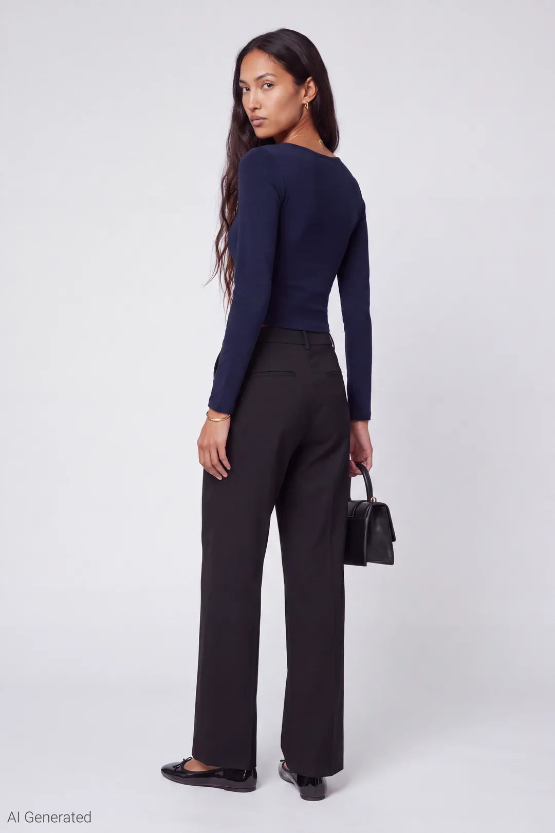 Alt View 3. Button-Up Cardigan - Navy