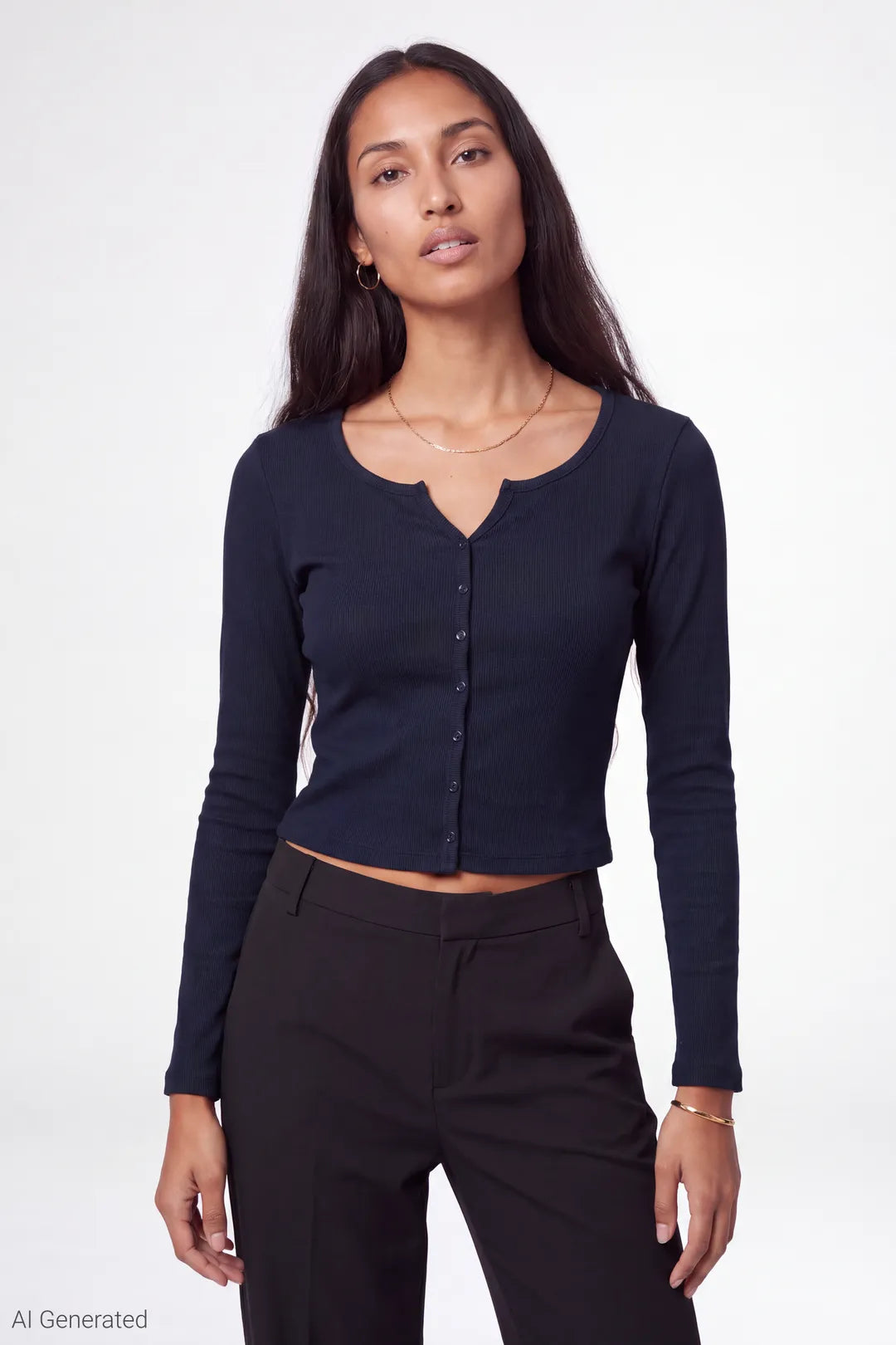 Button-Up Cardigan - Navy