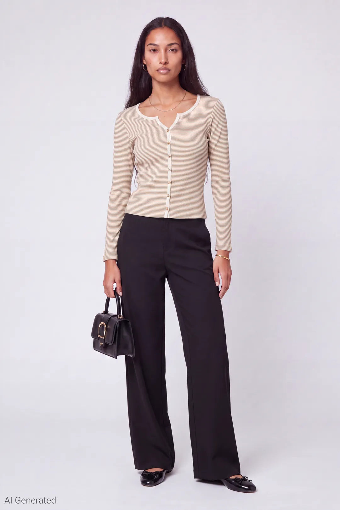 Alt View 2. Button-Up Cardigan - Khaki
