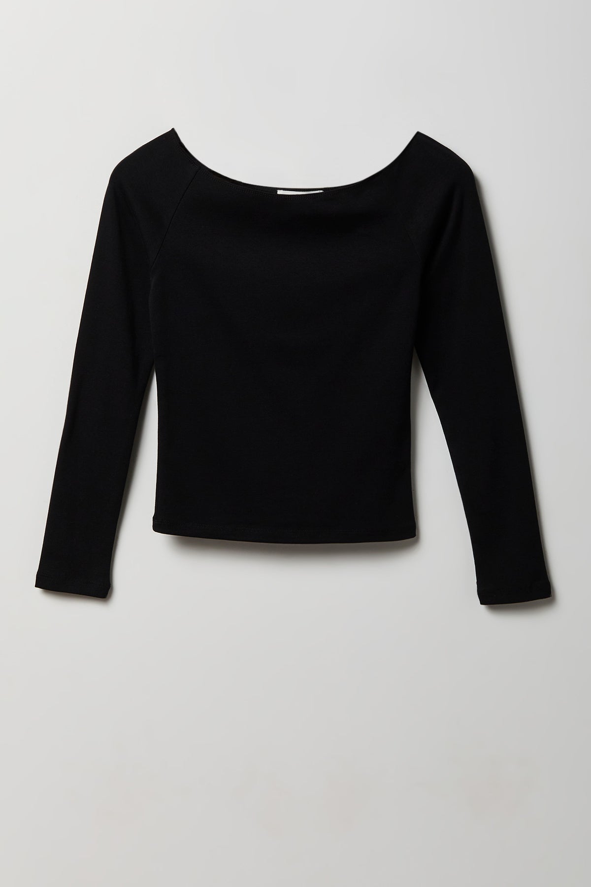 Off Shoulder Long Sleeve Top - Black