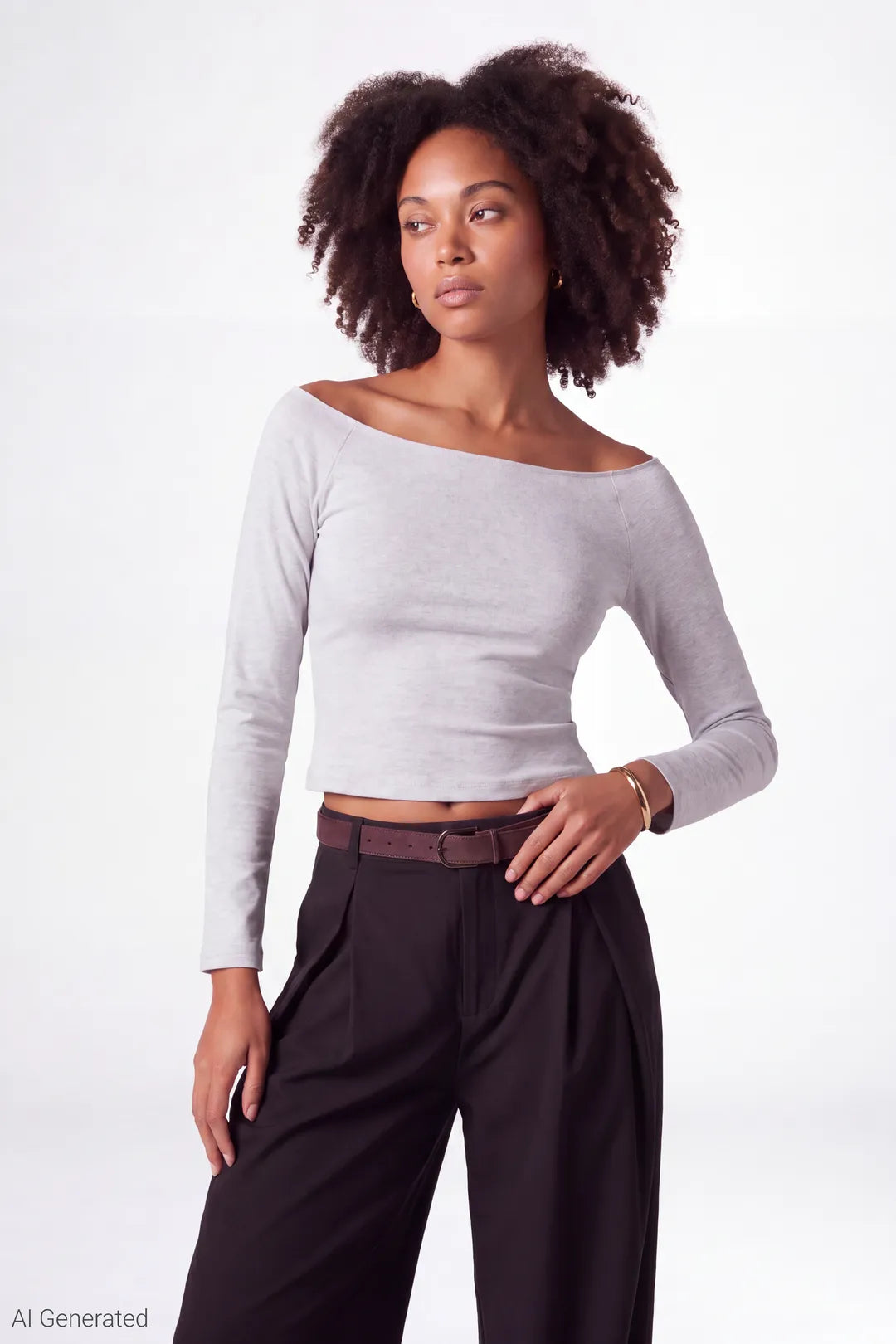 Alt View 11. Off Shoulder Long Sleeve Top - Light Pink