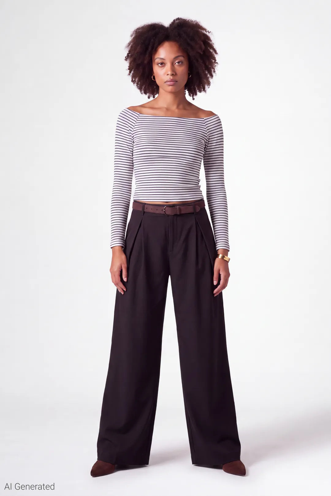 Alt View 2. Off Shoulder Long Sleeve Top - Blue
