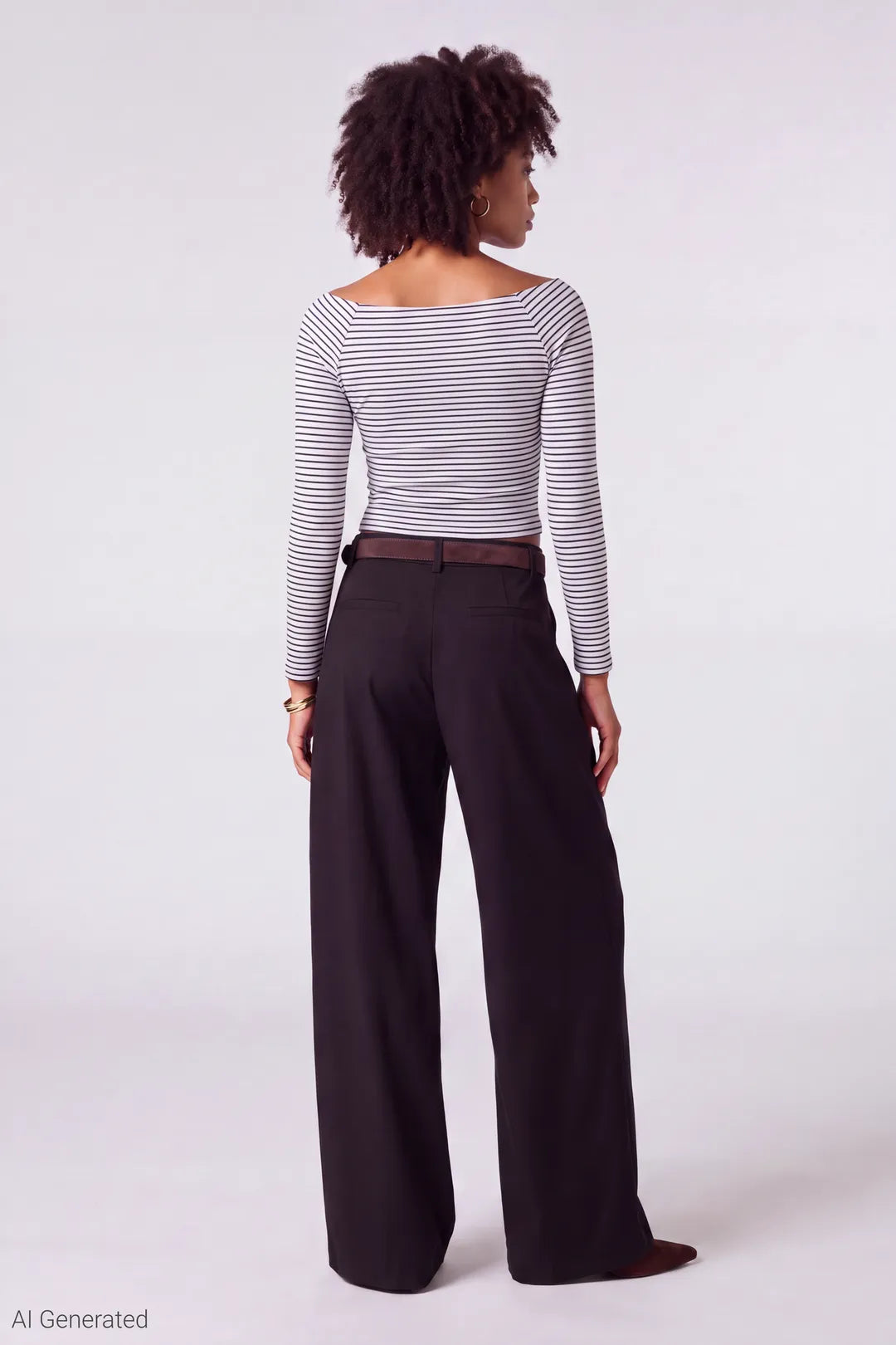 Alt View 3. Off Shoulder Long Sleeve Top - Blue