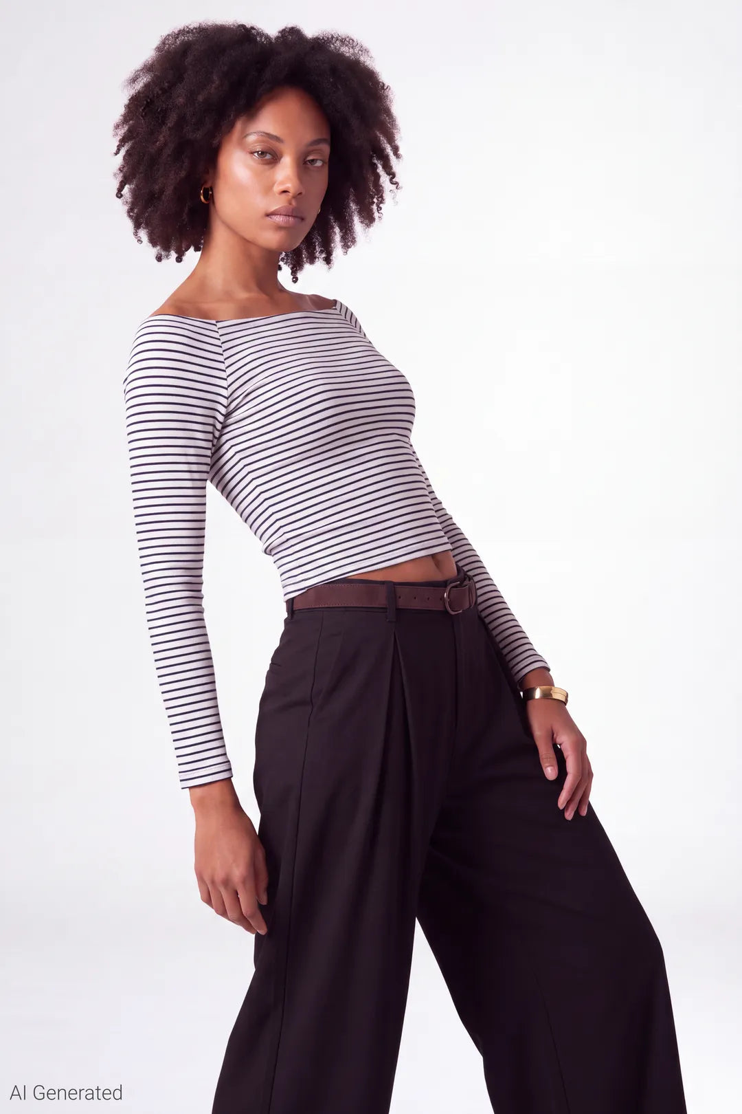 Off Shoulder Long Sleeve Top - Blue