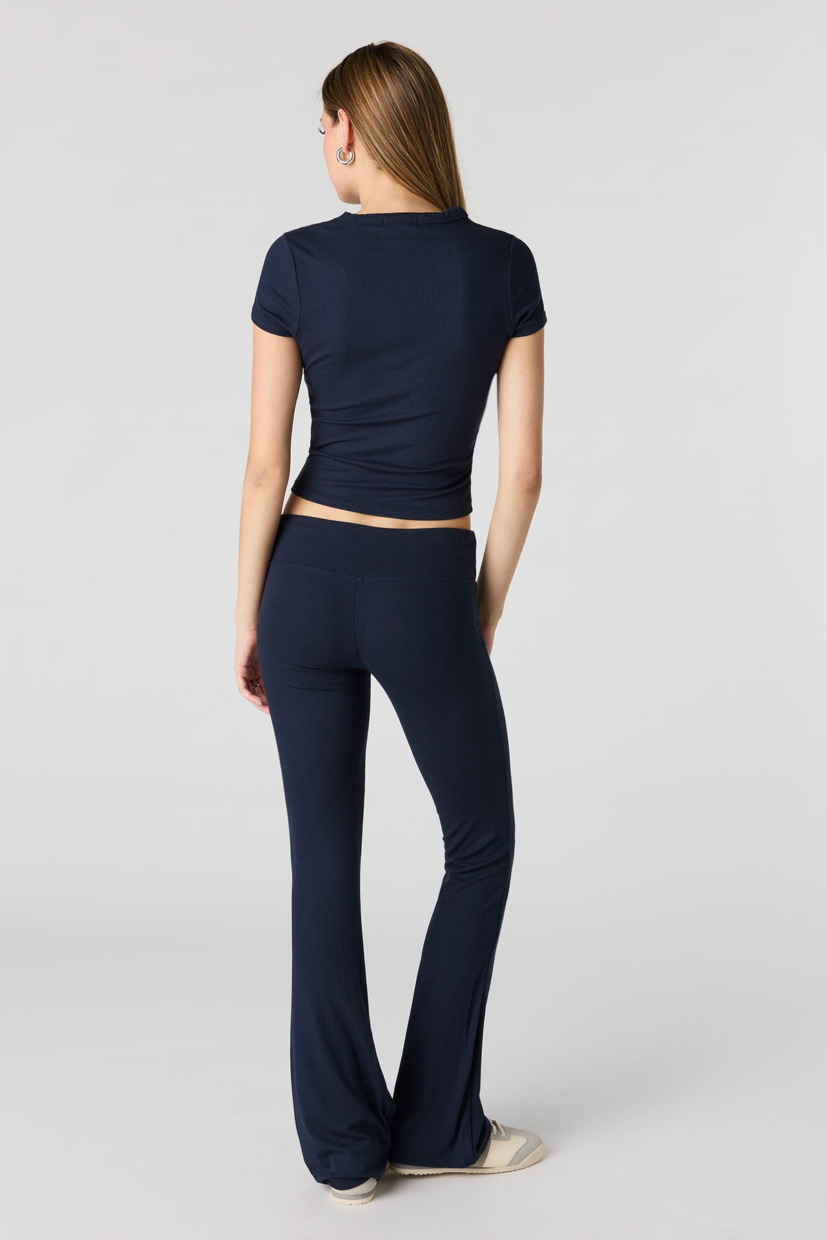 Alt View 16. Soft Ribbed T-Shirt & Flare Pant Set - Brown