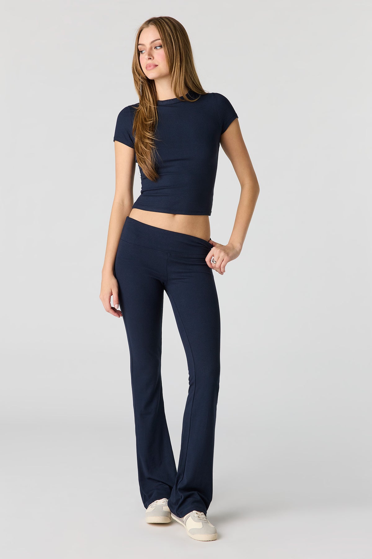 Alt View 13. Soft Ribbed T-Shirt & Flare Pant Set - Brown