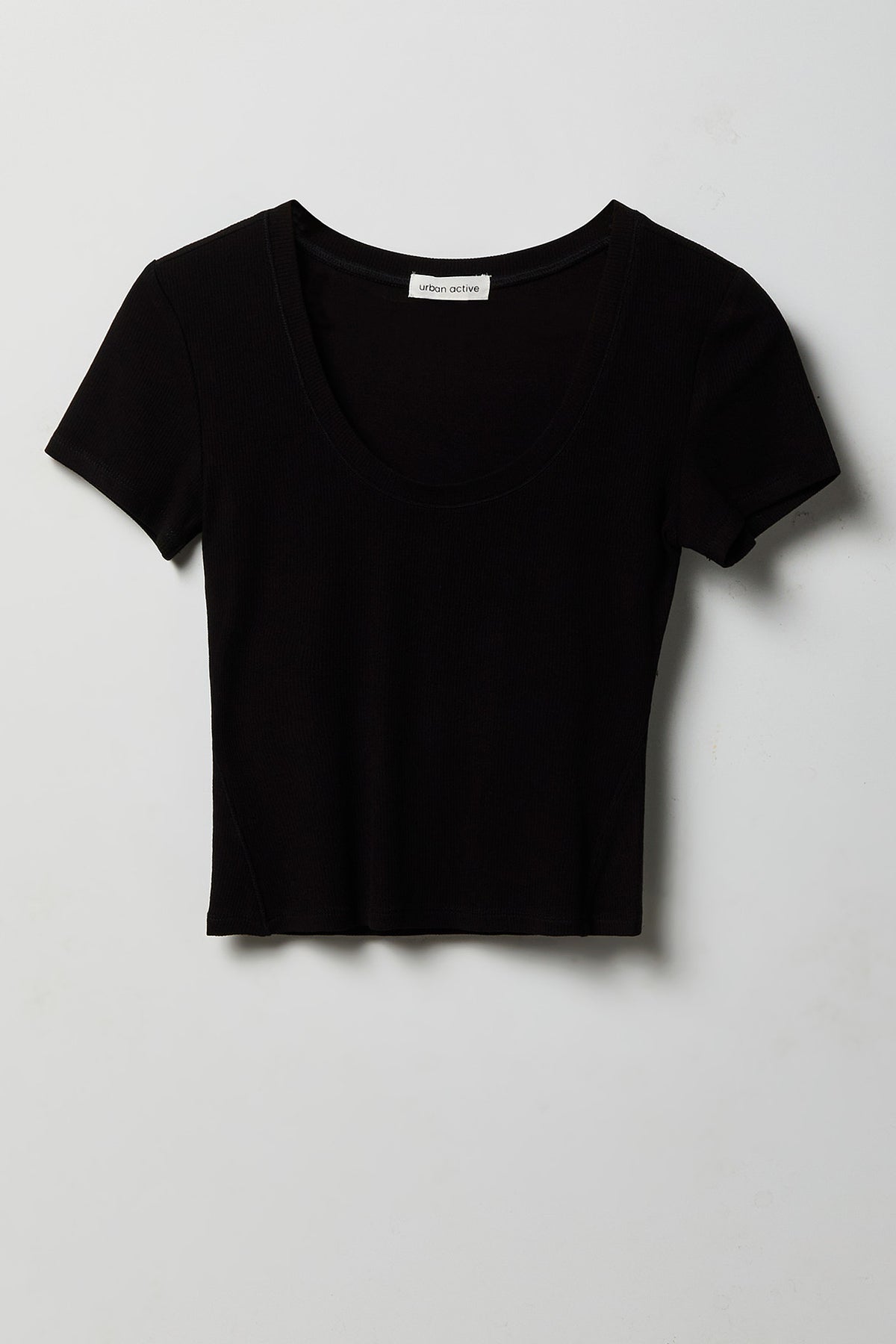 Soft Ribbed T-Shirt & Flare Pant Set - Black