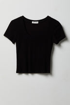 Soft Ribbed T-Shirt & Flare Pant Set
