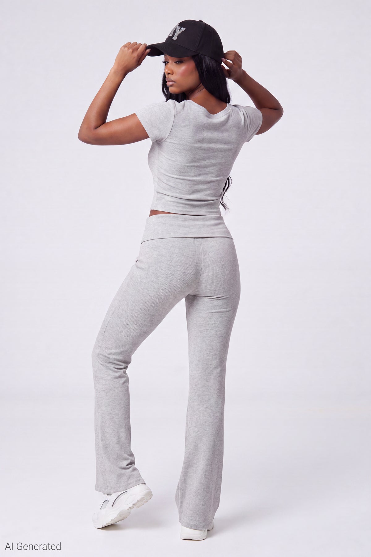 Alt View 10. Soft Ribbed T-Shirt & Flare Pant Set - Pink