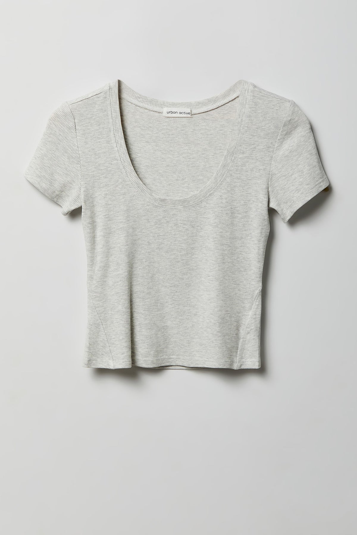 Soft Ribbed T-Shirt & Flare Pant Set - Heather Grey