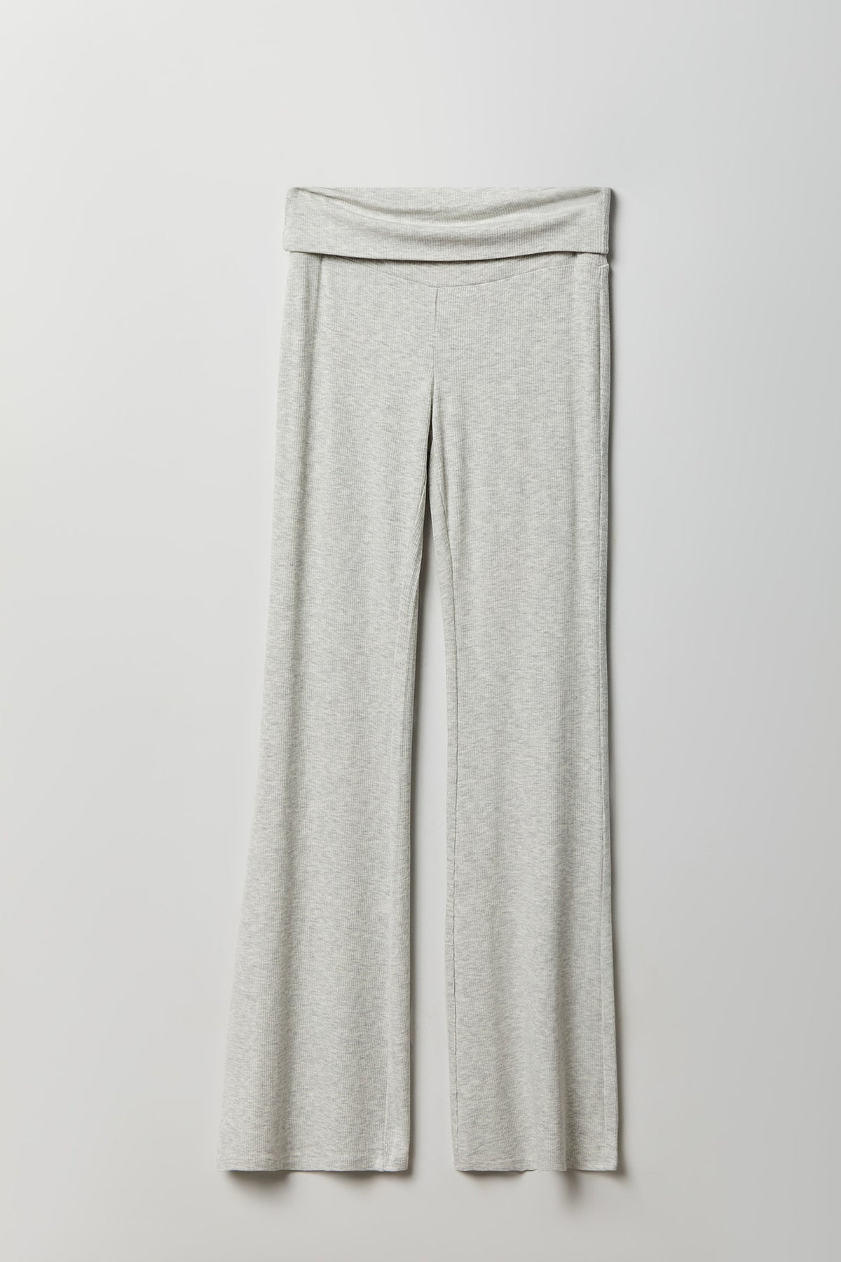 Alt View 3. Soft Ribbed T-Shirt & Flare Pant Set - Heather Grey