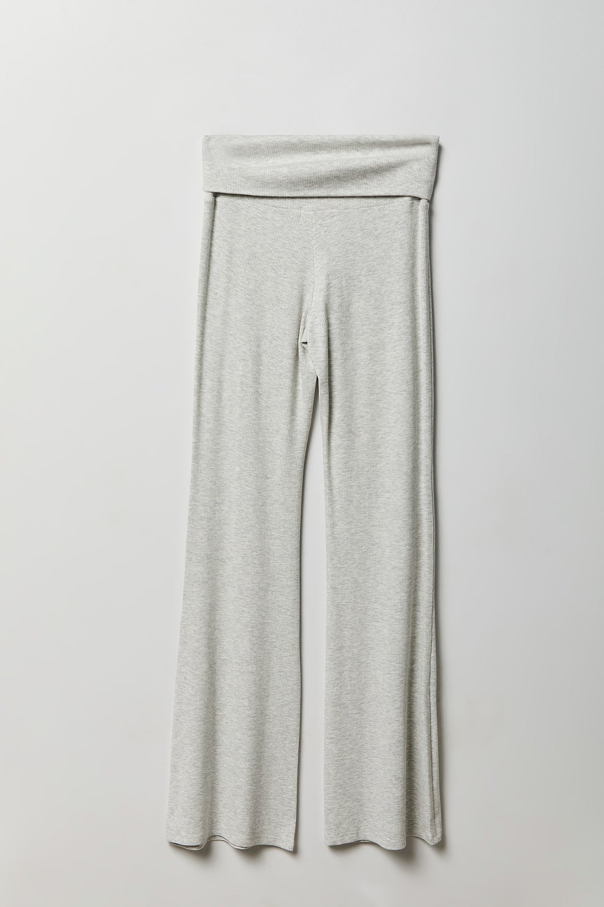 Alt View 4. Soft Ribbed T-Shirt & Flare Pant Set - Heather Grey