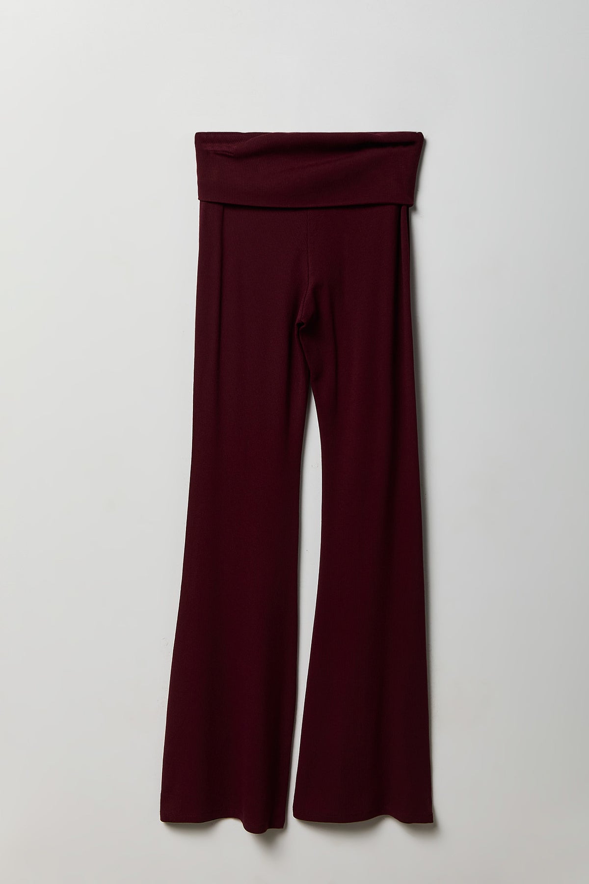 Alt View 4. Soft Ribbed T-Shirt & Flare Pant Set - Burgundy
