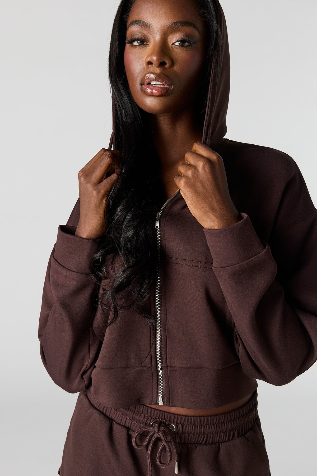 Alt View 4. U/A Scuba Zip Hoodie - Brown