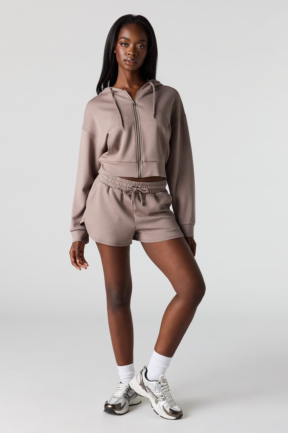 Alt View 3. U/A Scuba Zip Hoodie - Taupe