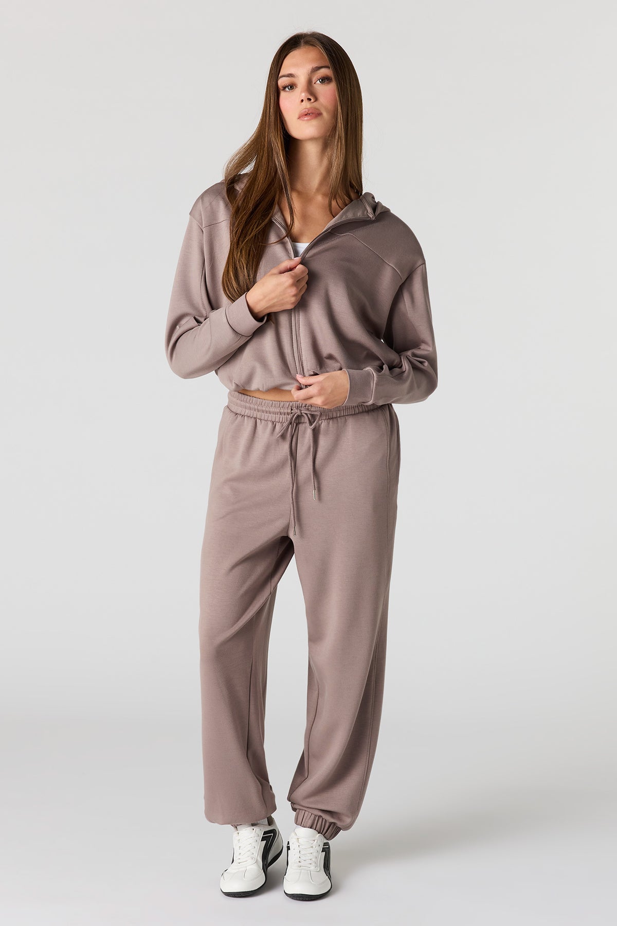 Alt View 3. Active Scuba Zip Hoodie - Taupe