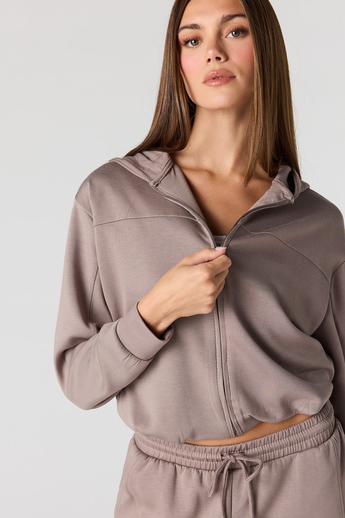 Alt View 4. Active Scuba Zip Hoodie - Taupe