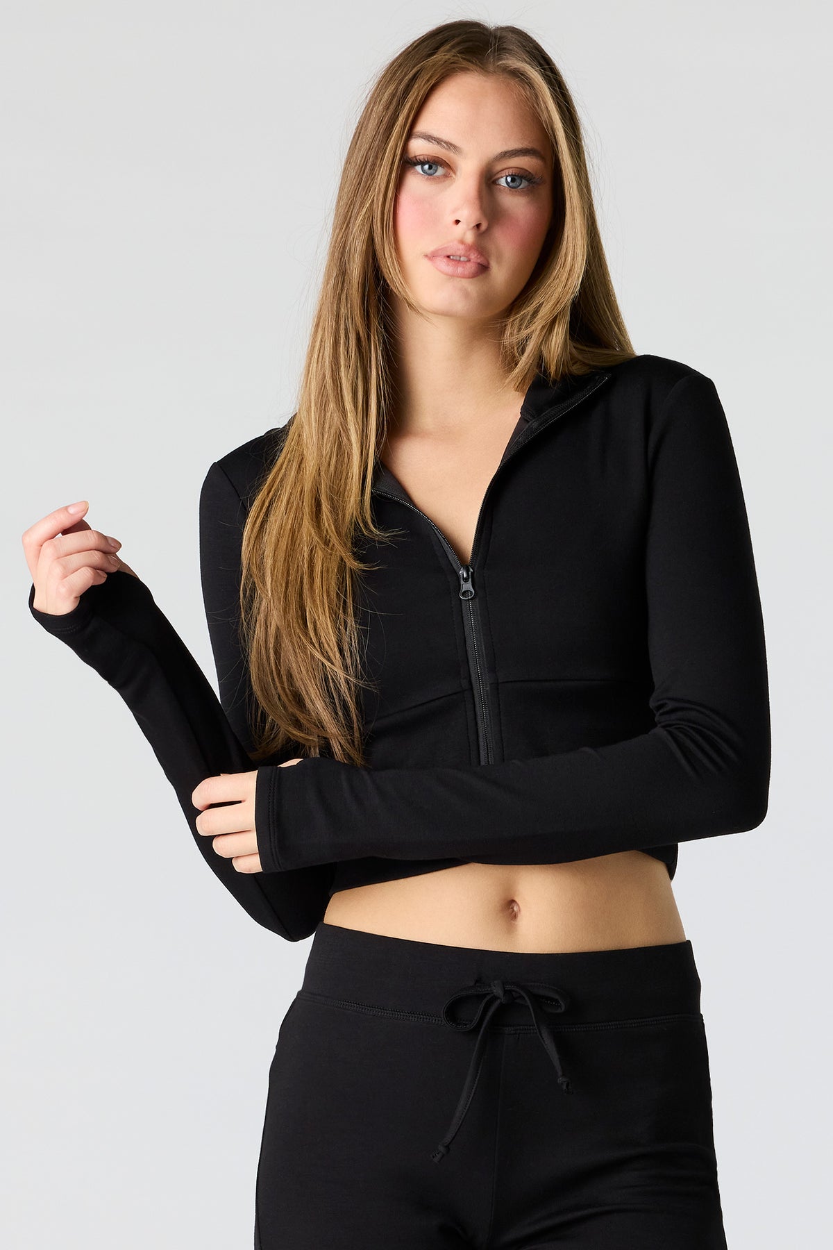 Sommer Ray Scuba Zip Hoodie - Black
