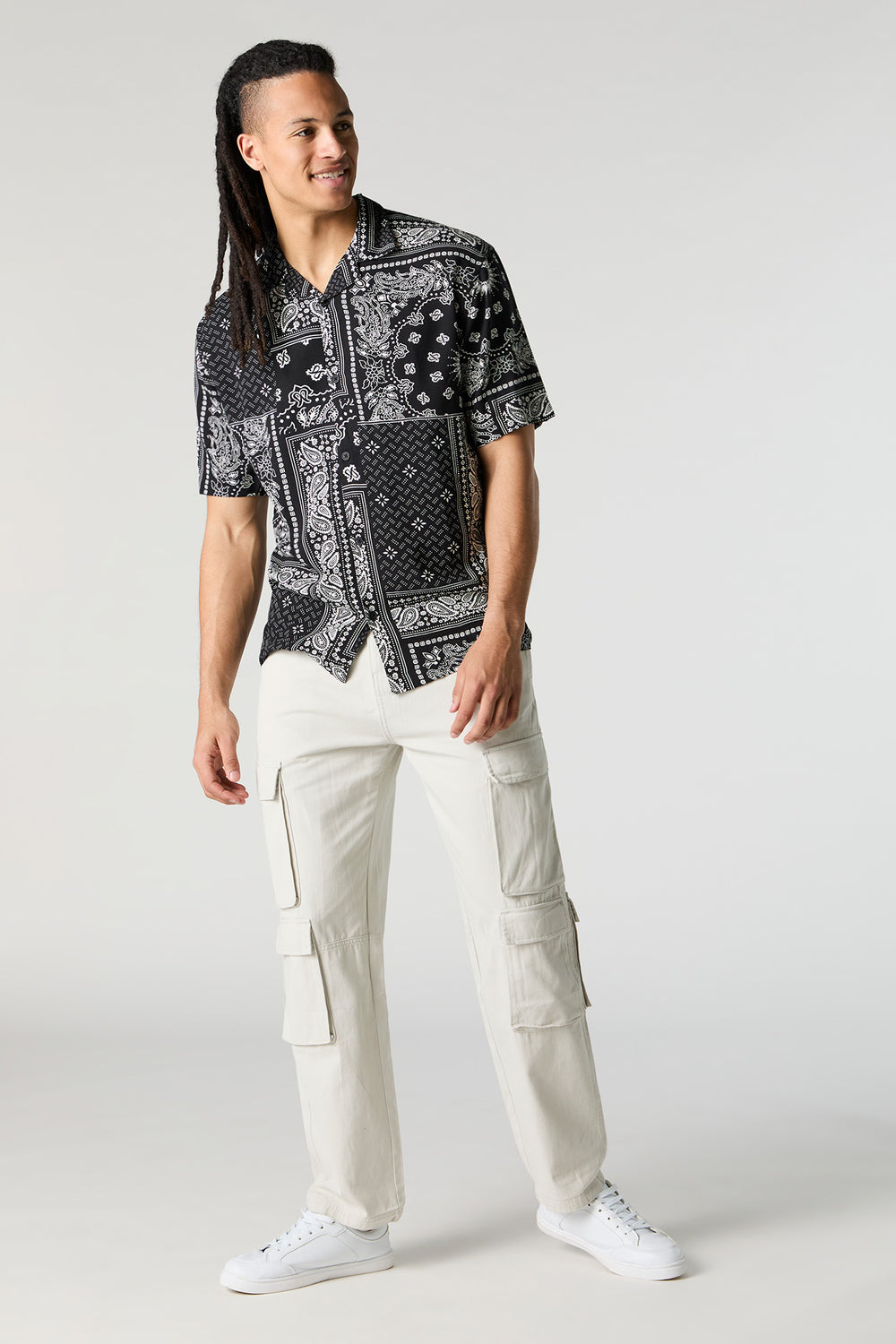 Print Short Sleeve Button-Up Top Print Short Sleeve Button-Up Top 7