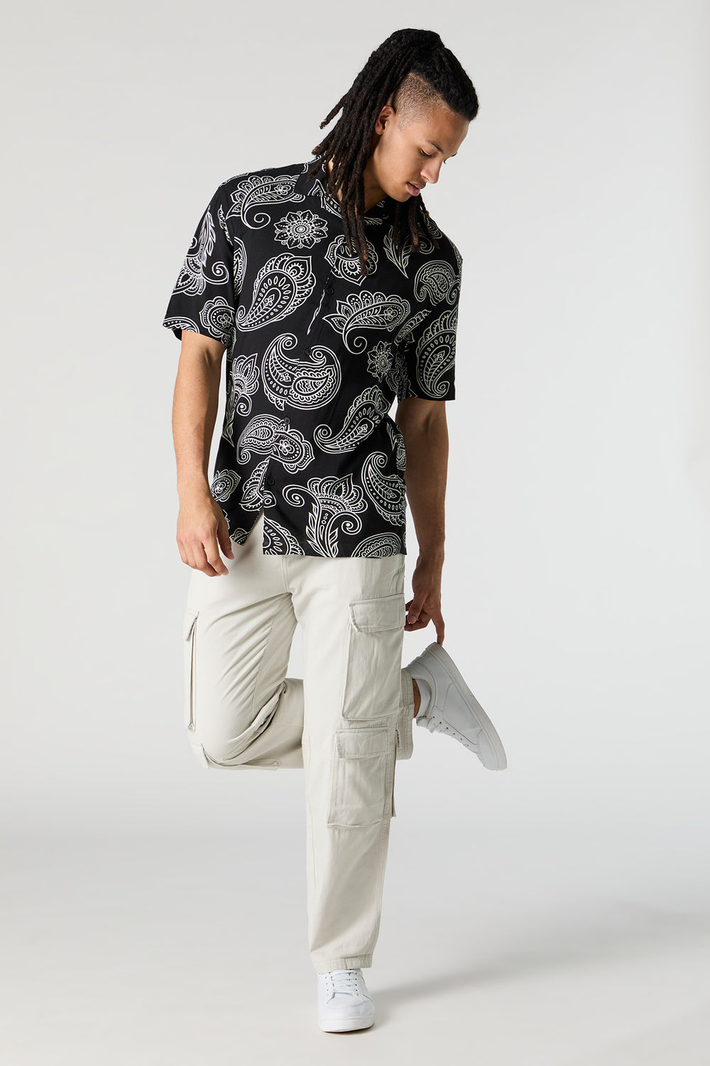 Print Short Sleeve Button-Up Top Print Short Sleeve Button-Up Top 10