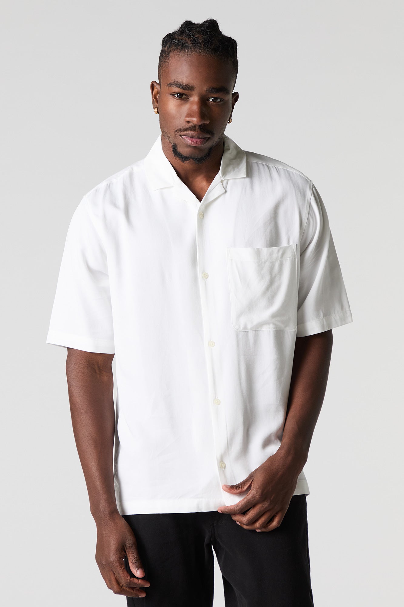 Short Sleeve Button-Up Top