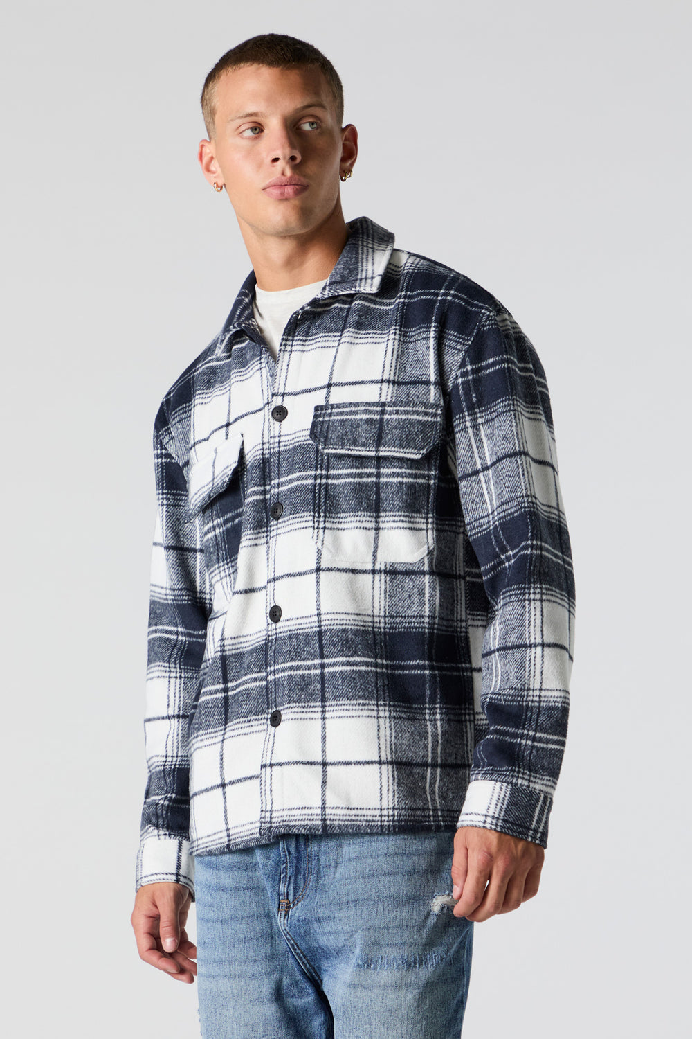 Plaid Collared Shacket Plaid Collared Shacket 5