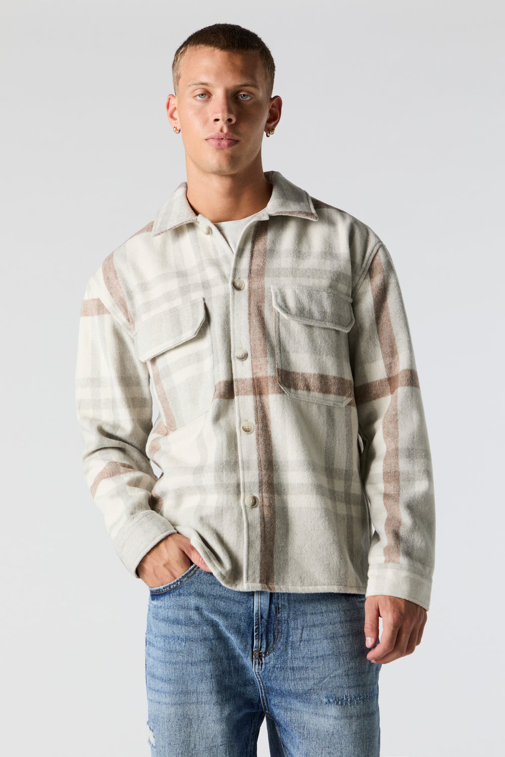 Plaid Collared Shacket Plaid Collared Shacket 4