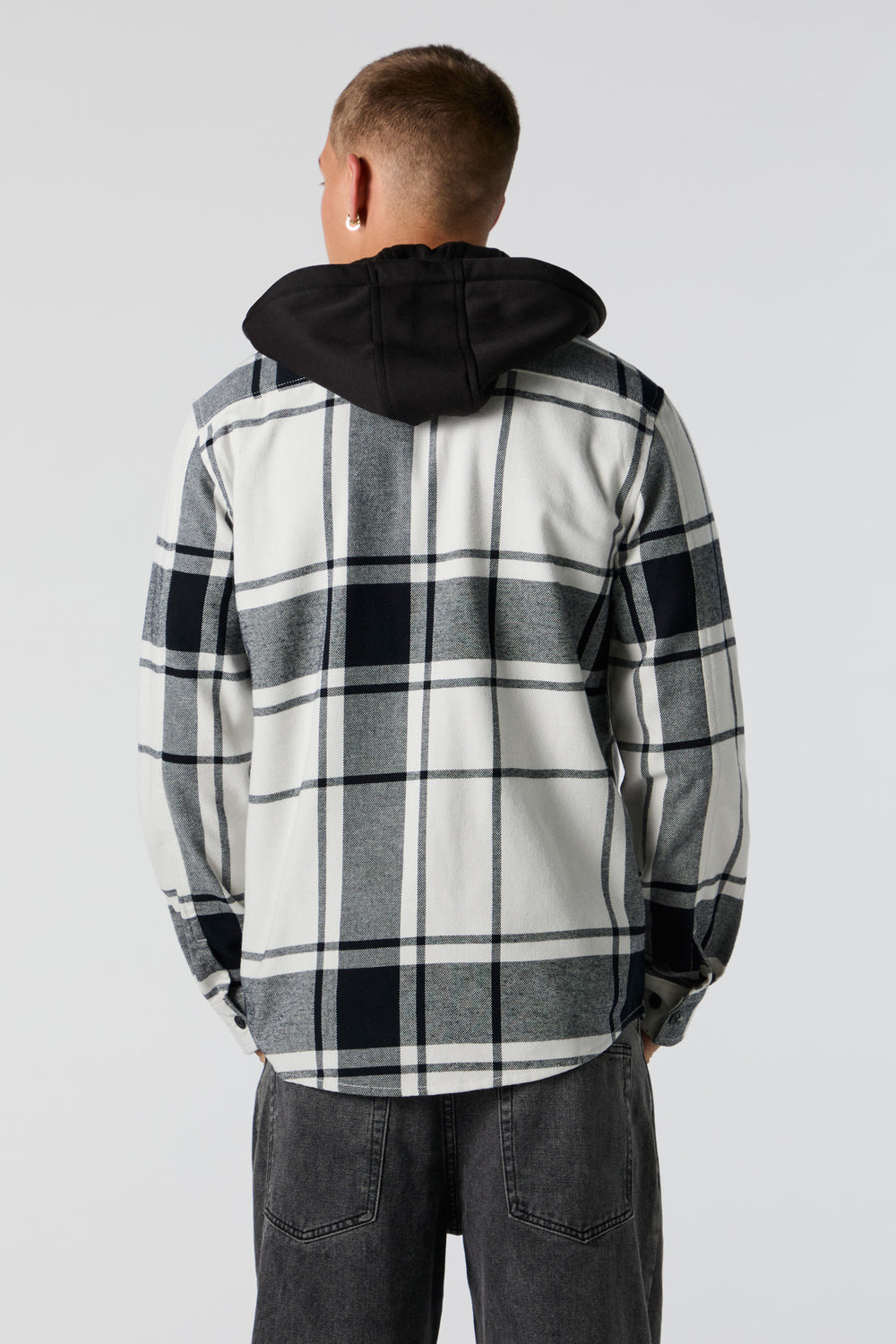 Plaid Hooded Flannel Long Sleeve Top Plaid Hooded Flannel Long Sleeve Top 7