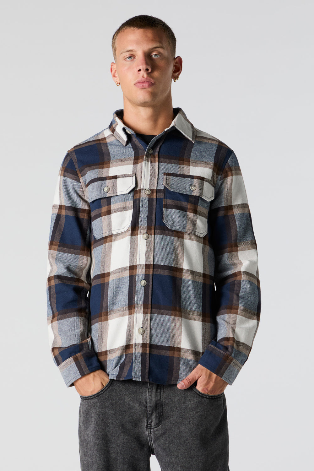 Plaid Hooded Flannel Long Sleeve Top Plaid Hooded Flannel Long Sleeve Top 18