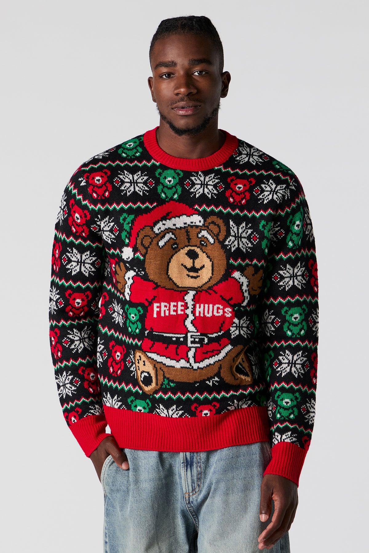 Bear Hugs Jacquard Knit Ugly Christmas Sweater