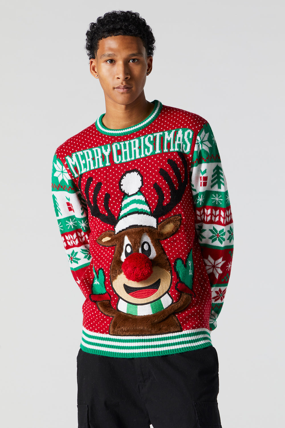 Furry Rudolph Ugly Xmas Sweater Furry Rudolph Ugly Xmas Sweater 1