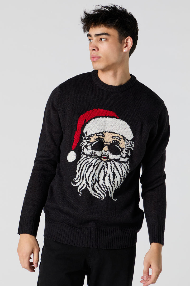 Cool Santa Jacquard Knit Christmas Sweater