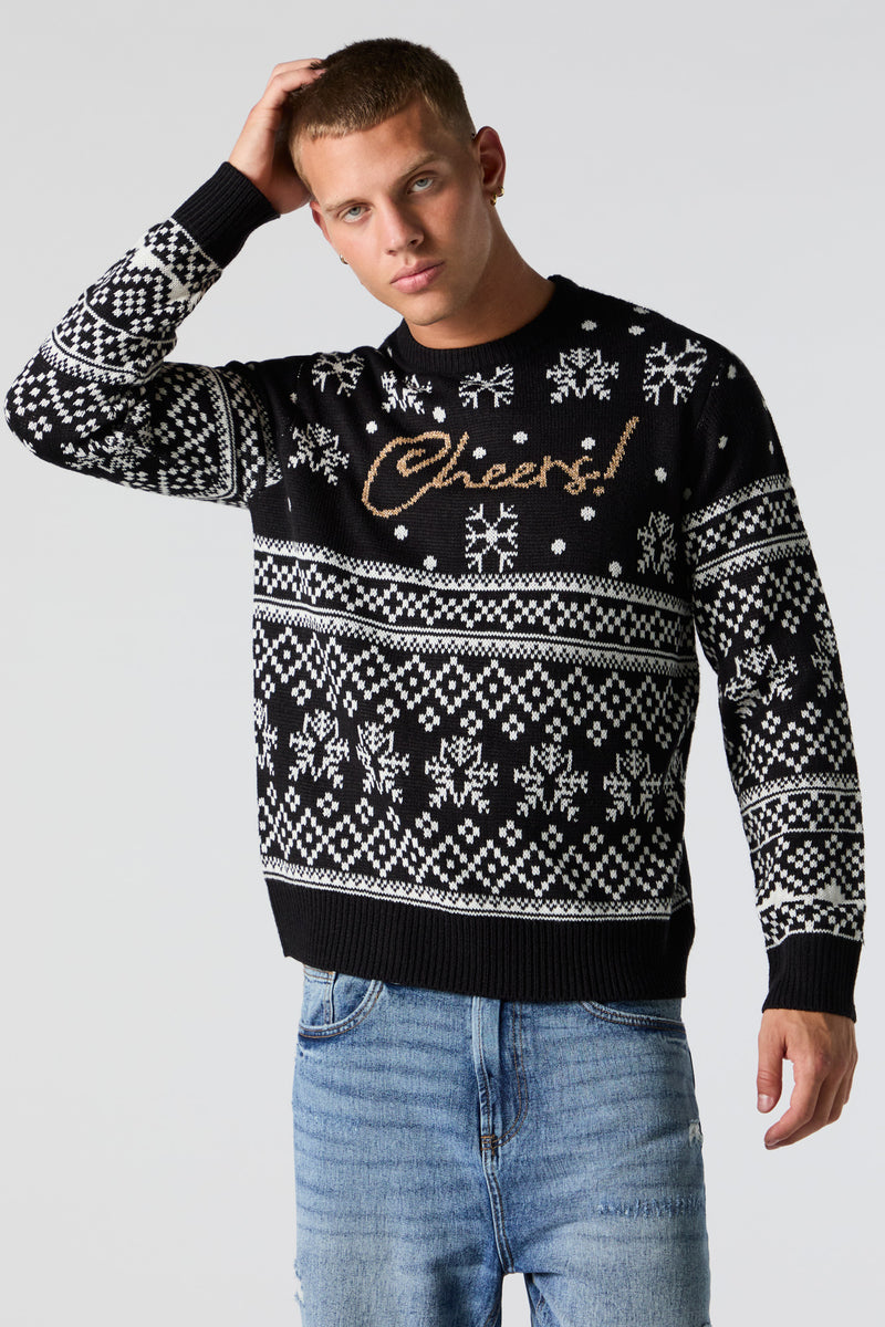 Cheers Fairisle Jacquard Knit Christmas Sweater