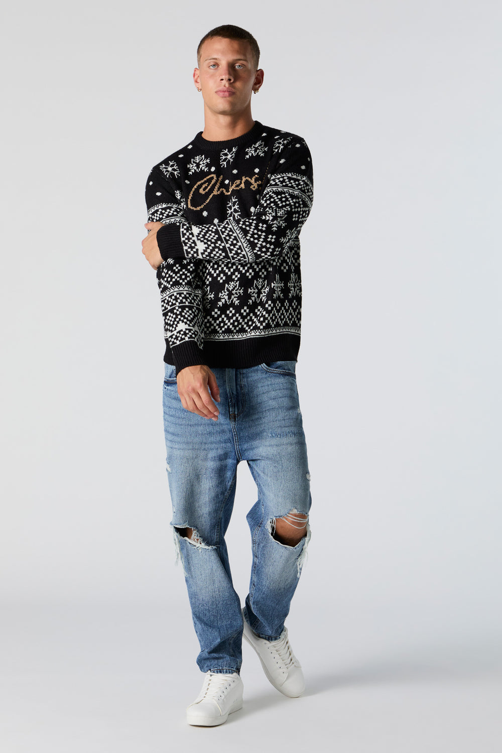 Cheers Fairisle Jacquard Knit Christmas Sweater Cheers Fairisle Jacquard Knit Christmas Sweater 3