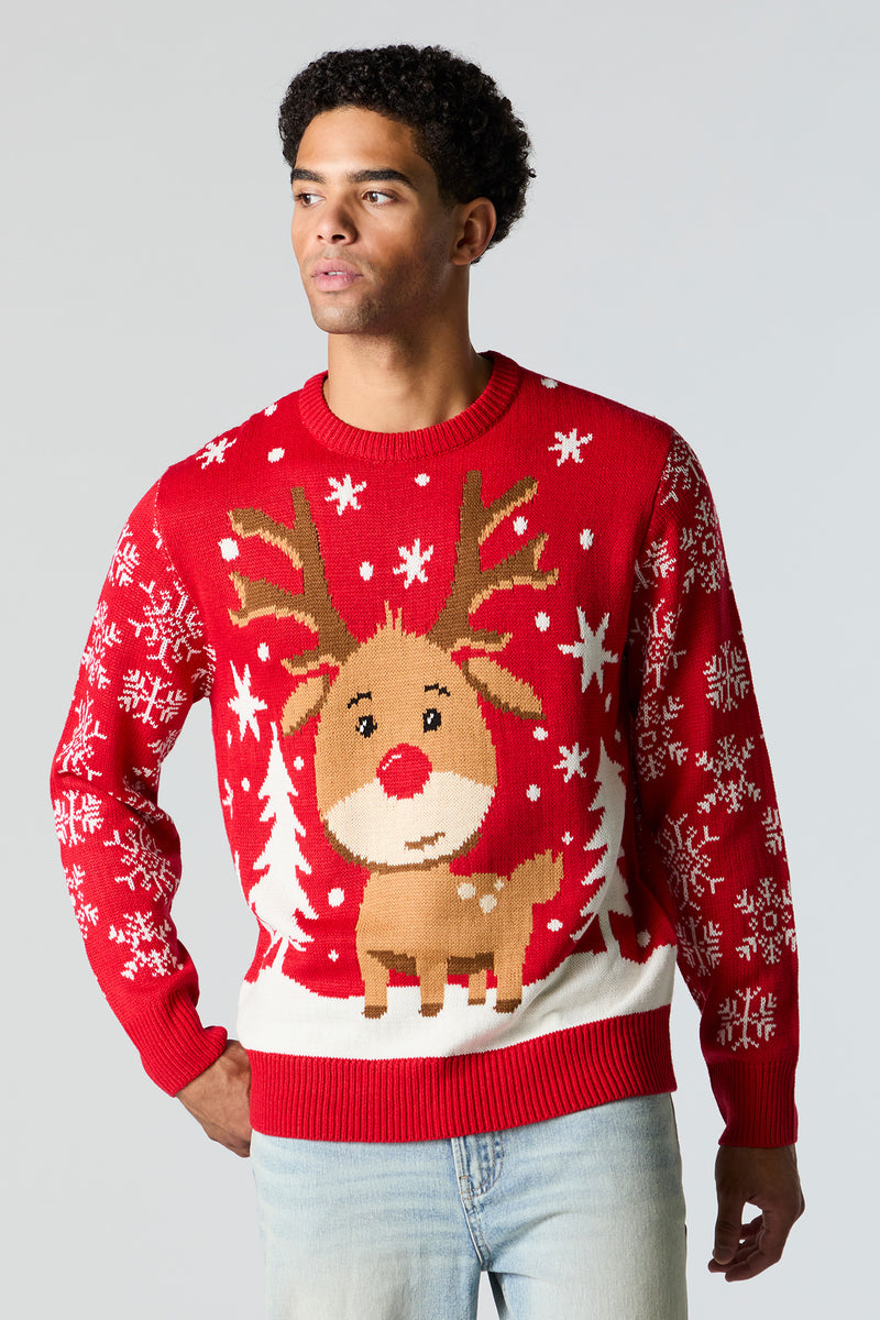 Rudolph Jacquard Knit Christmas Sweater