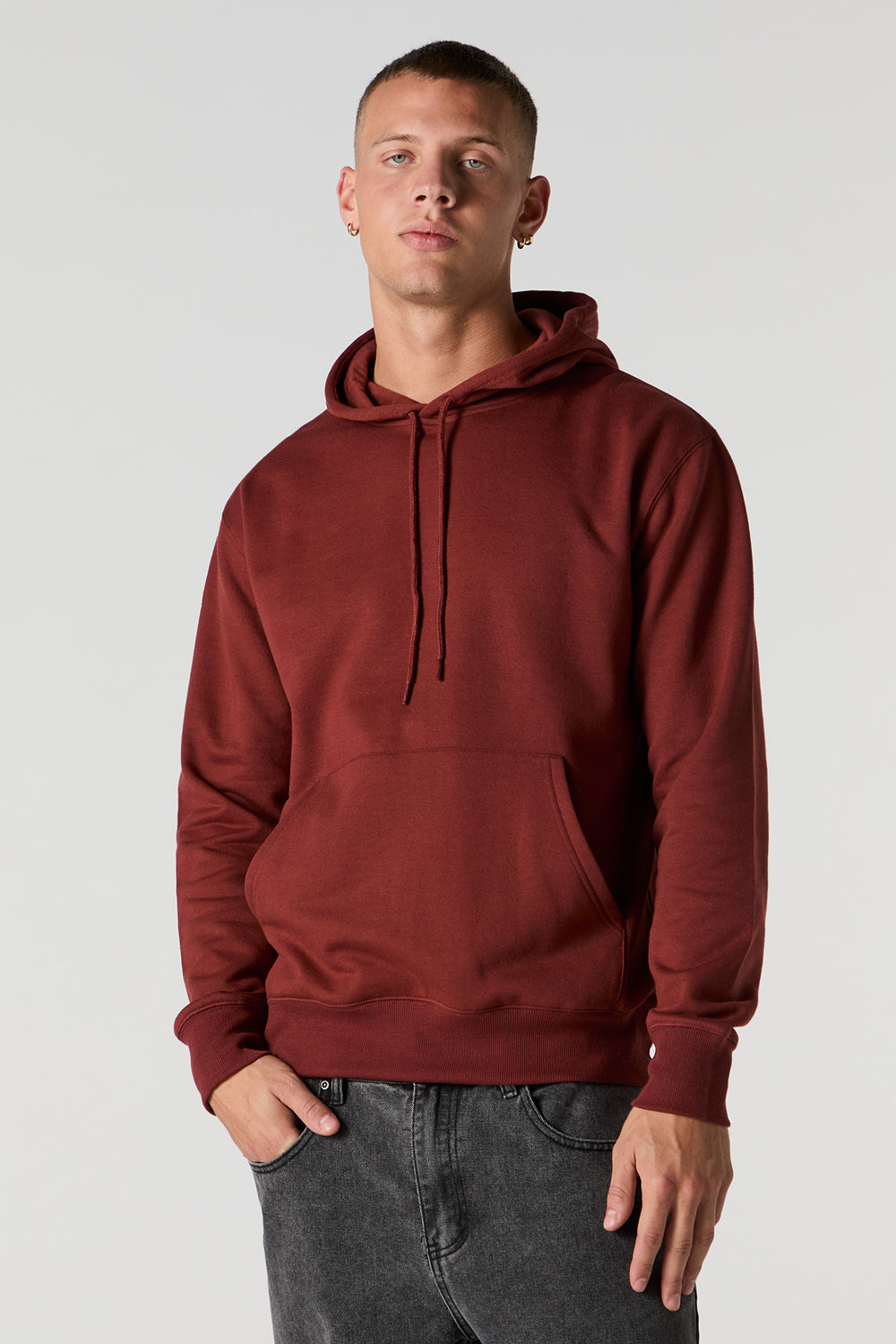 Solid Fleece Drawstring Hoodie Solid Fleece Drawstring Hoodie 28