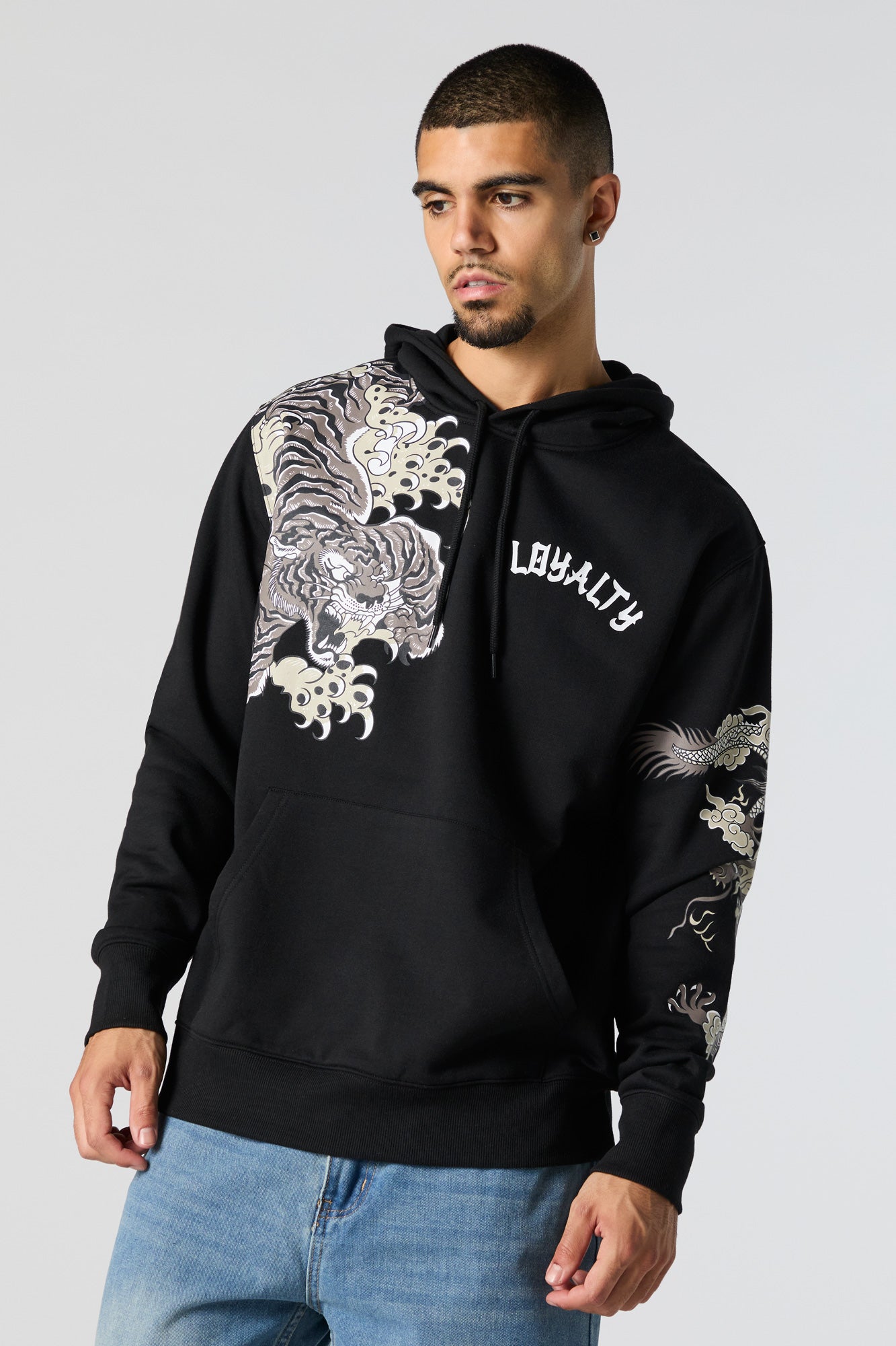 Tiger Graphic Fleece Hoodie