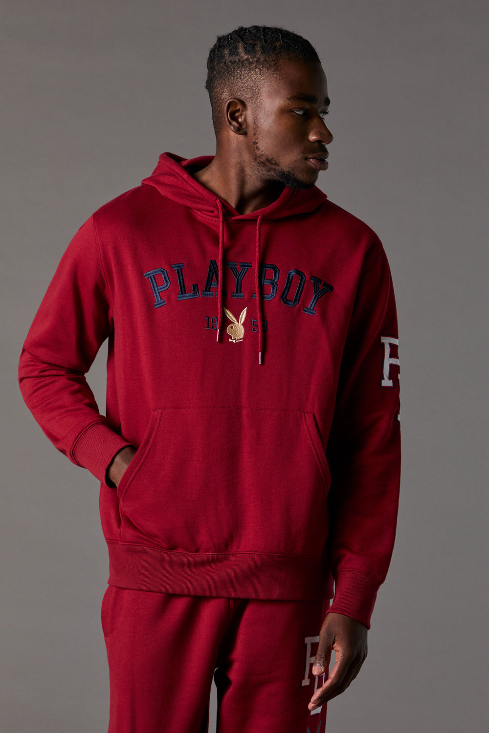 Playboy Embroidered Fleece Hoodie Playboy Embroidered Fleece Hoodie 1