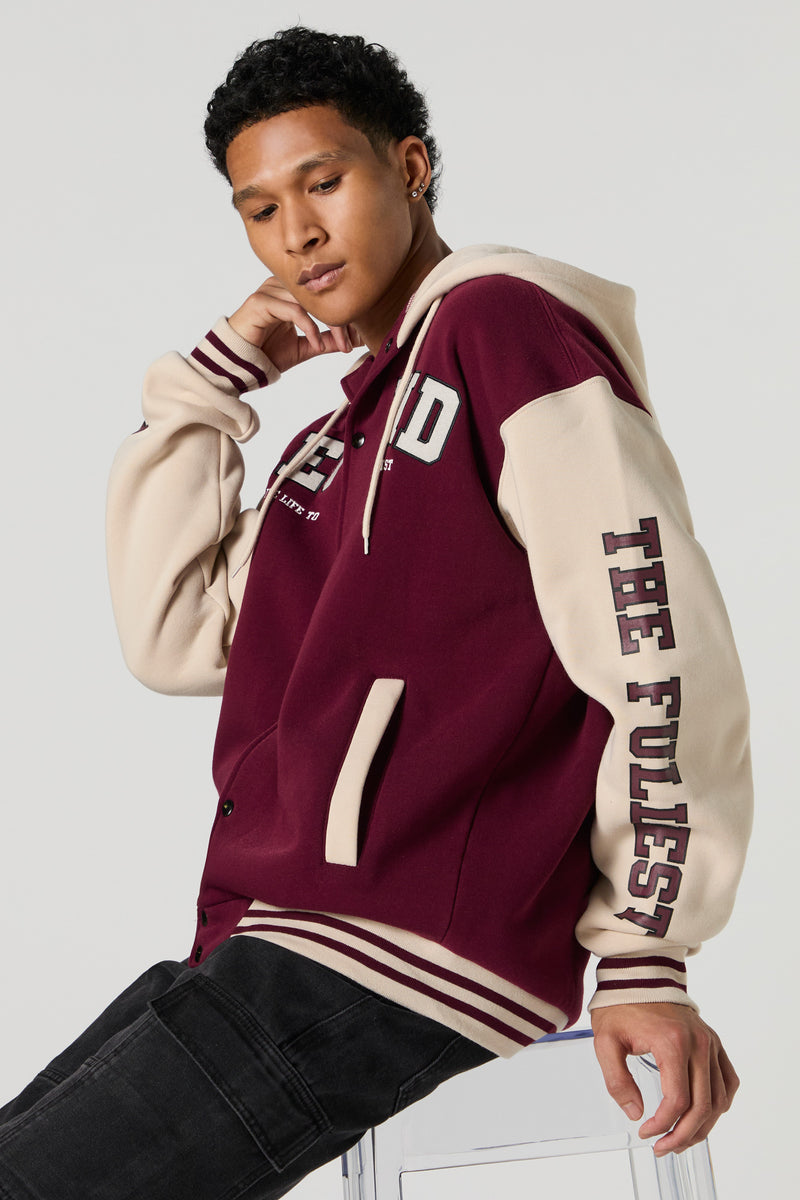 Embroidered Varsity Fleece Jacket