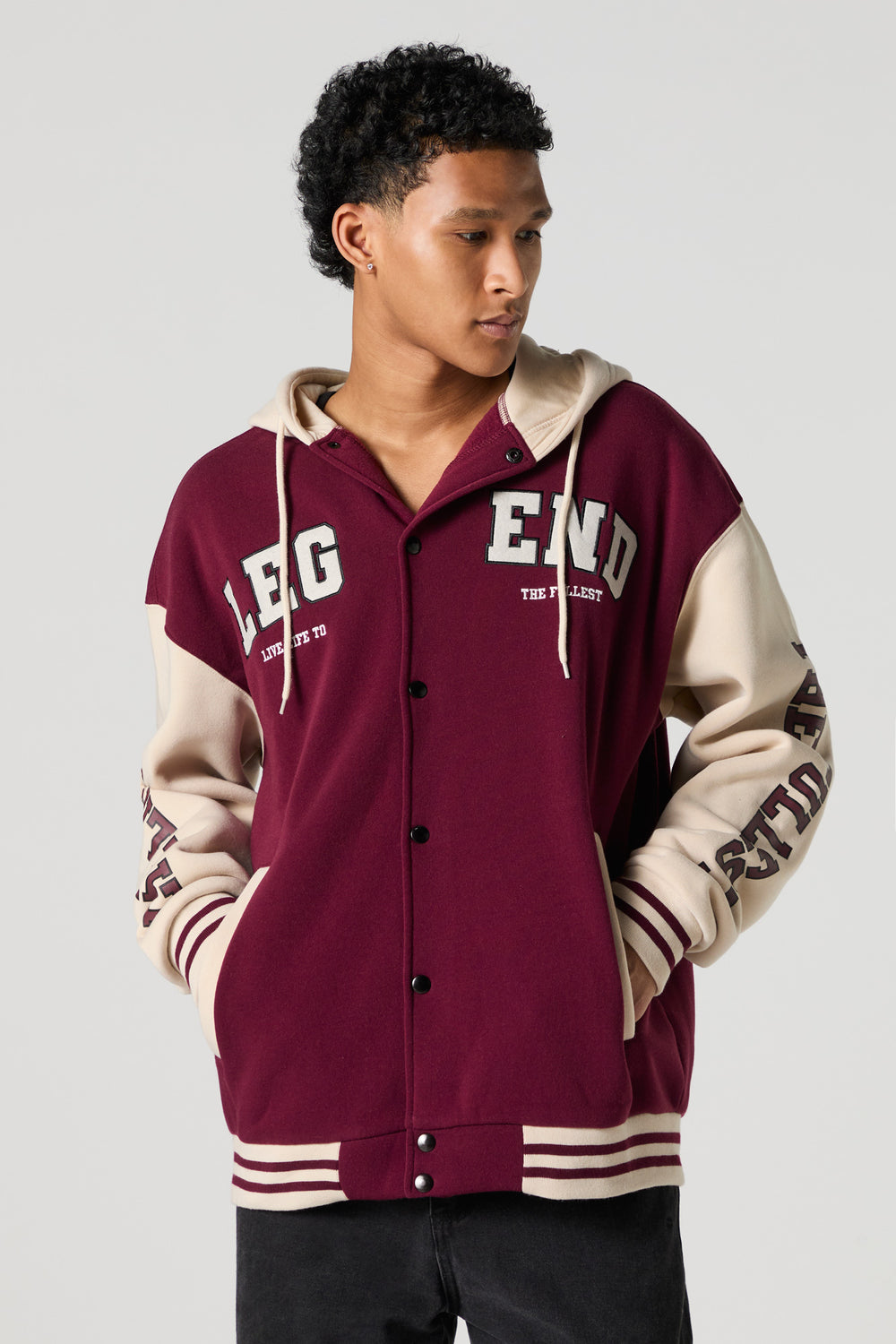 Embroidered Varsity Fleece Jacket Embroidered Varsity Fleece Jacket 4