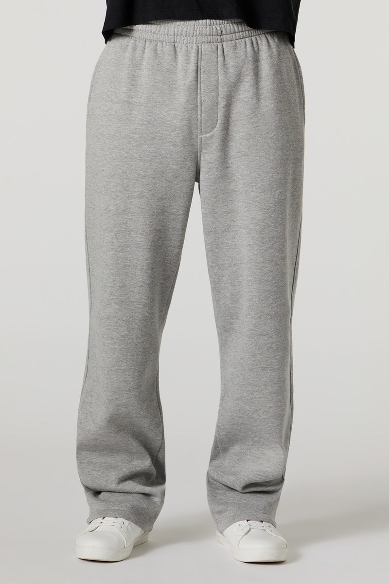 Solid Open Bottom Fleece Jogger