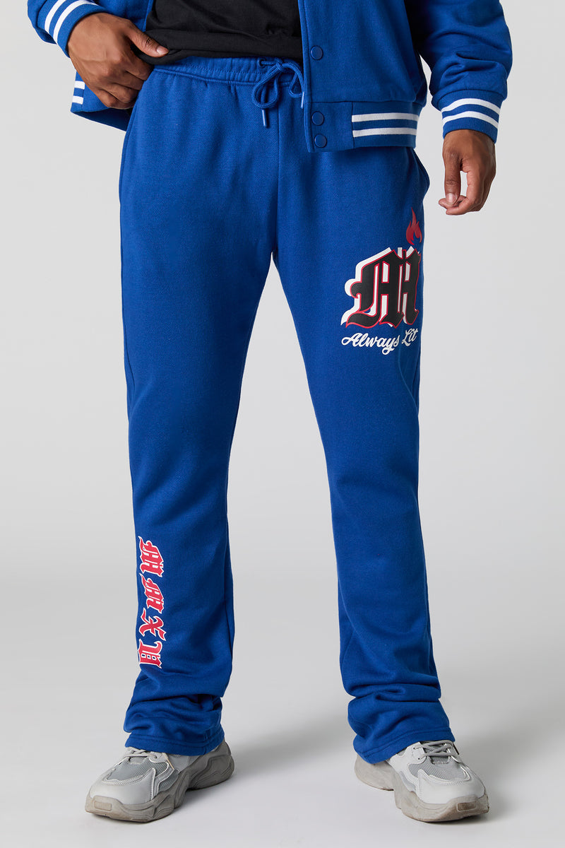 Graphic Fleece Open Bottom Jogger