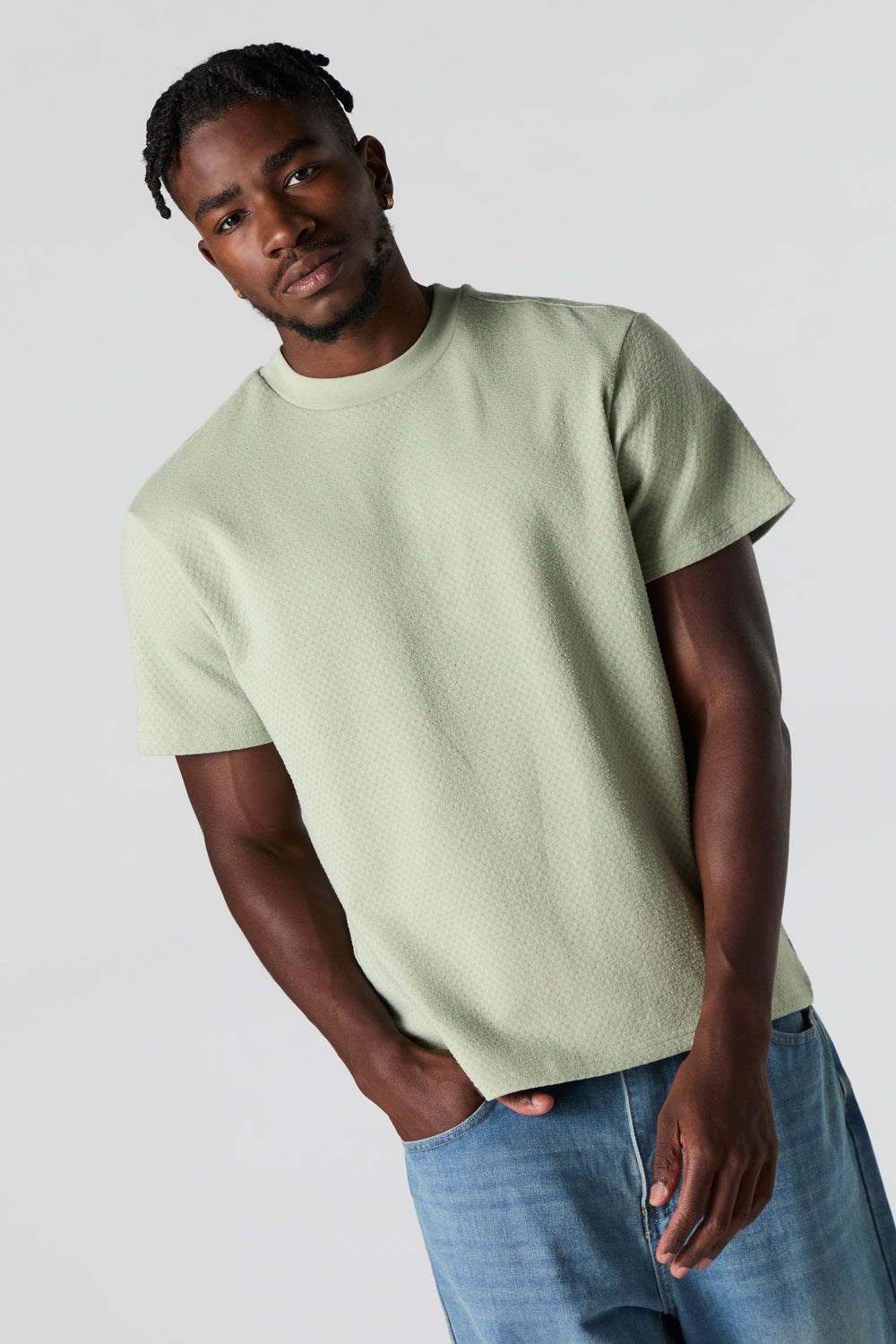 Textured Crewneck T-Shirt Textured Crewneck T-Shirt 1