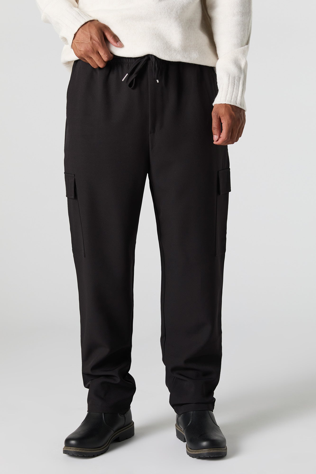 Solid Drawstring Cargo Pant