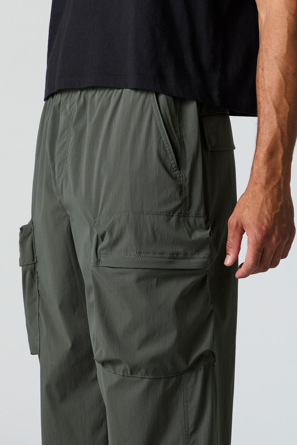 Nylon Zip Pocket Straight Leg Cargo Pant Nylon Zip Pocket Straight Leg Cargo Pant 4