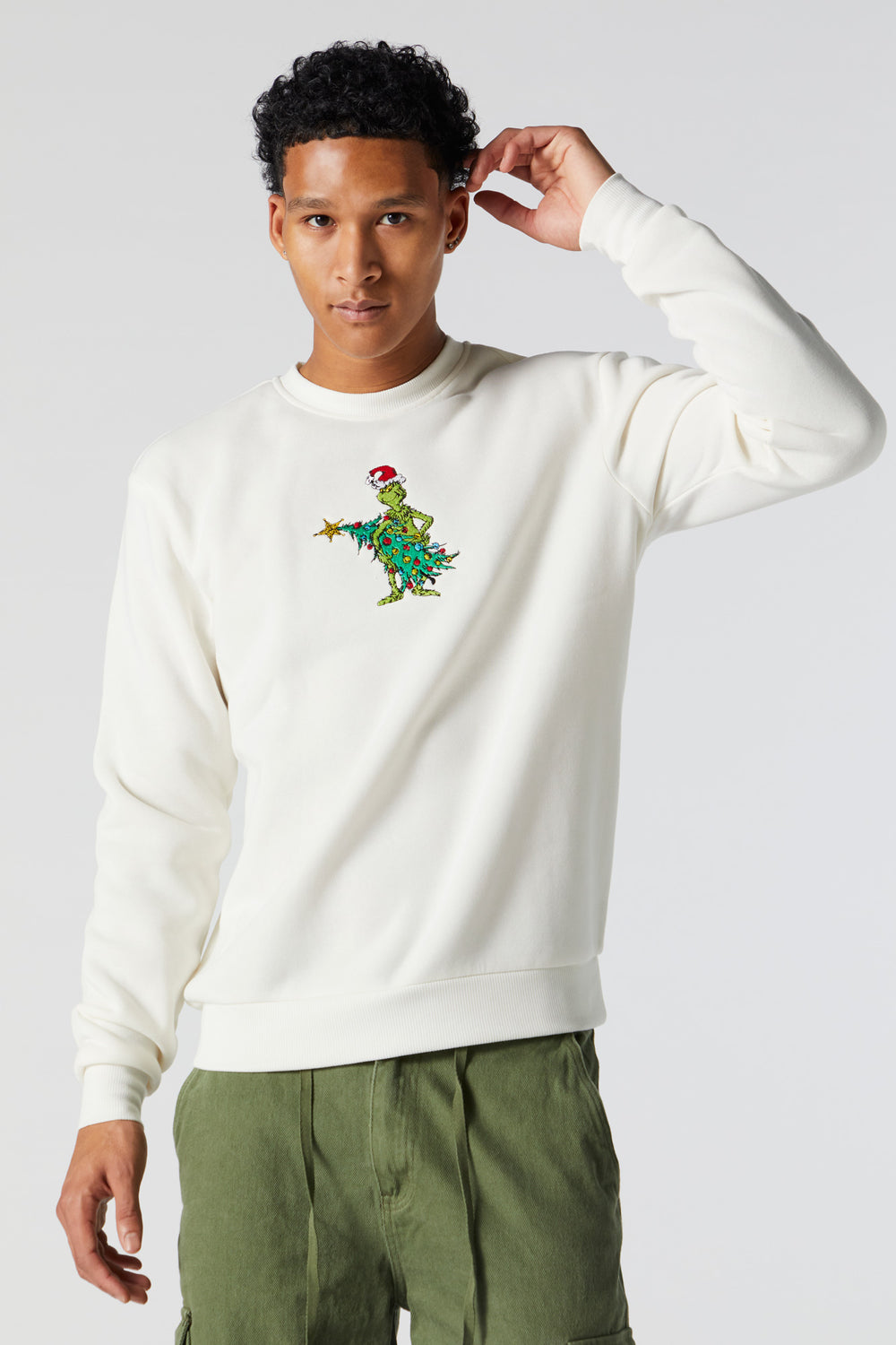 The Grinch Embroidered Fleece Sweatshirt The Grinch Embroidered Fleece Sweatshirt 1